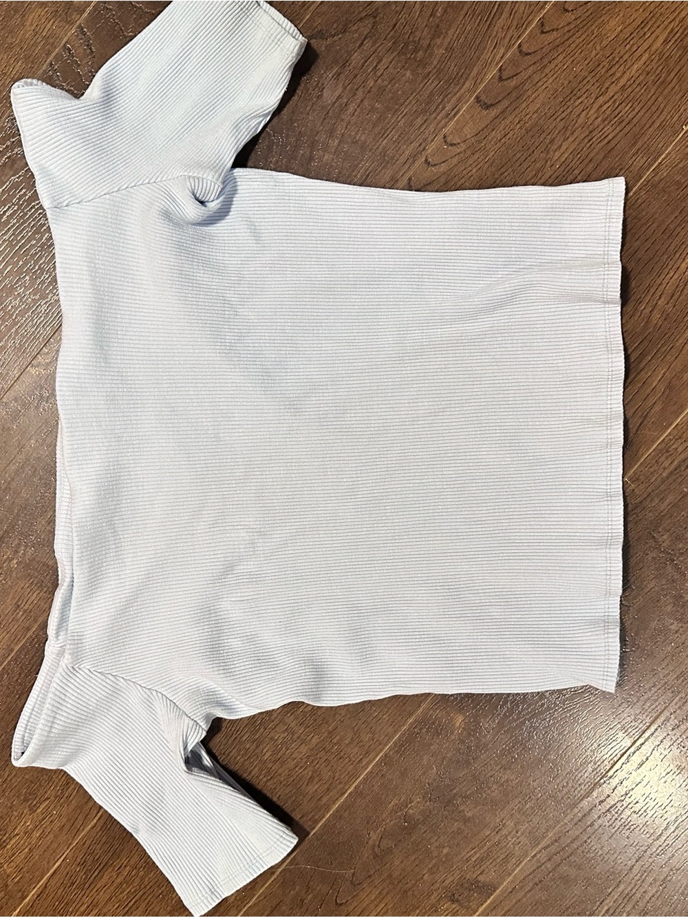 H&M Light Blue Ribbed Off-Shoulder Crop Top - Picture 3 of 4